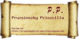 Pruzsinszky Priszcilla névjegykártya